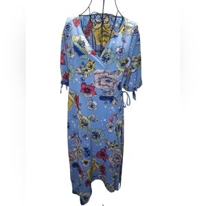 Love J Blue Floral Dress WRAP SZ-1X